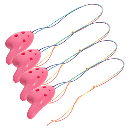 LIFKOME Musical Instruments for Boys and Girls 4pcs 6-hole Ocarina Beginner Practice Set Comfortable Grip for Christmas Present