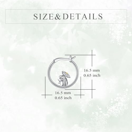 YFN Panda Dinosaur Koala Hedgehog Earrings Sterling Silver Animal Hoop Earrings Panda Jewelry For Women Gifts For Panda Lovers4
