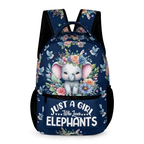 Elephant School Backpack for Kids Girls Boys, 16 Inch Cute Elephant Themed Bookbag, Personalized School Backpack for Students Children, sustainable, Lightweight, Large Capacity
