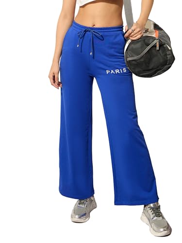Blue Terry Paris Print Track Pants Blue Terry Paris Print Track Pants