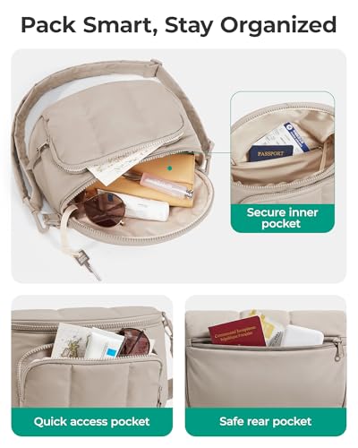 Image of BAGSMART Crossbody Bags for Women, Puffer Cute Bum Bag with Pouch, Quilted Hobo Bag for Daily Travel College