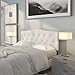 Flash Furniture Cambridge Tufted Upholstered Headboard for Full Size Bed, Contemporary Fabric Tufted Headboard with Adjustable Height, White