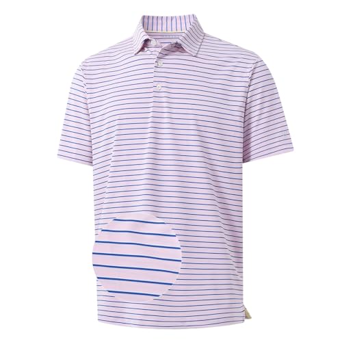 M MAELREG Golf Shirts for Men Moisture Wicking Striped Polo