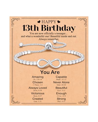 Image of 13 /16 Year Old Girl Birthday Gift Ideas, Infinity Cross Bracelet for Teenager