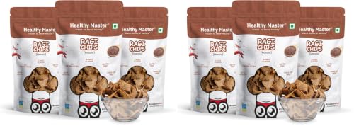 Image of Healthy Master Ragi Chips Combo 300g (100g Each) Pack of 6 | Light & Crispy | High Protein Chips | Gluten-Free | No Maida, No Palm Oil | Low-Calorie | Healthy Snacks for Adults & Kids