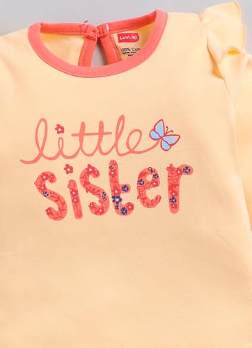 Image of LuvLap Baby Girls Regular Fit 100% Cotton Half Sleeves Girls Top CoSet Pack of 3