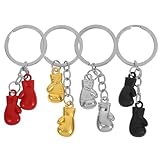 Amosfun 4 Pcs Boxing Keychain Metal 3D Gloves Pendant Keyring for Boxing Lovers Sports Enthusiasts Novelty Sports Party Favors