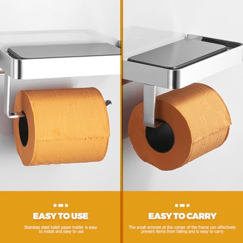 Portarrollos de cocina y baño con repisa superior para apoyar el teléfono 7