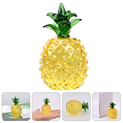 Valiclud Desk Decor Crystal Figurines Artificial Pineapple Ornament Table Decor Crystal Fruit Model Lifelike Pineapple Photo Prop For Home Kitchen Decoration Yellow Pineapple Decor Office Desk Decor #TOP2