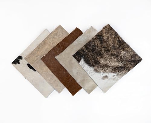 Sunshine Cowhides Cowhide Leather Scraps - 6"x6" Assorted Color, Square