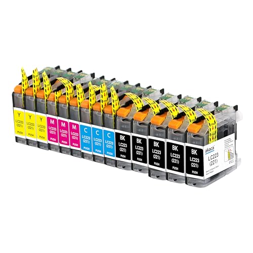 akaca LC223 XL 14 Paquetes Cartuchos de Tinta Compatibles con Brother LC-223 LC-221 LC221, para DCP-J562DW J4120DW MFC-J480DW J680DW J880DW J4420DW J4620DW J4625DW J5320DW J5620DW J5625DW J5720DW