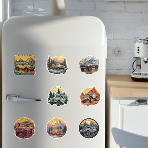 LICHI DECOR Off-Roader SUV Stickers |50Pcs Outdoor Travel Waterproof Vinyl Decals for Bike Water Bottles Laptop Bicycle Refrigerator Cup Luggage Computer Mobile Phone Skateboard