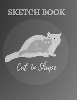 Cat In Shape Sketchbook with 120 pages for Artist (Drawing, Sketching, Painting), 8.5"x11" in Black Theme.