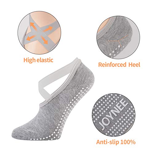 Joynée Non-Slip Yoga Socks For Women With Grips,Ideal For Pilates,Barre,Dance,Hospital,Fitness 3 Pairs #TOP2