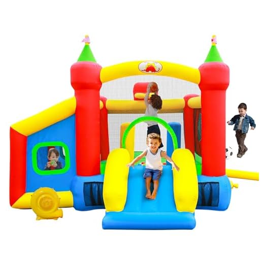 WELLFUNTIME Inflatable Bounce House,Jumping Castle Slide with Blower,Kids Bouncer with Ball Pit