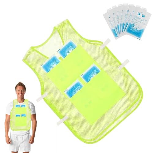 Chaleco refrigerante hombre con 8 bolsas de hielo y chaqueta transpirable para climas cálidos