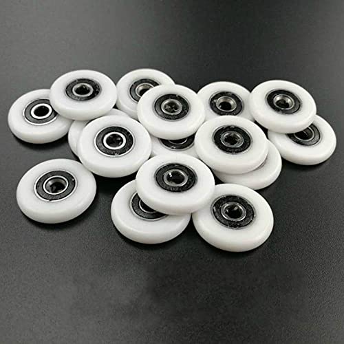 AFUDER 8pcs Porte de Salle de Bain Couloir Coulissant Porte de Douche Rouleau Diamètre Extérieur 19mm/20mm/22mm/23mm/25mm/27mm Roulement Alésage 5mm