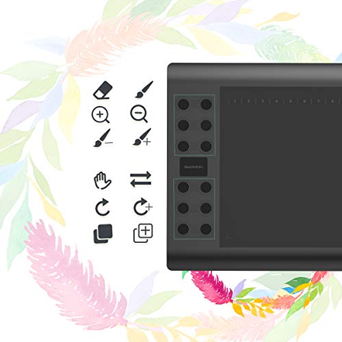 Gaomon M106K Pro 10 X 6.25 Graphics Drawing Tablet With 8192 Levels Tilt Supported Battery-Free Stylus And 12 Hot Keys For Windows/Mac/Android Os #TOP3