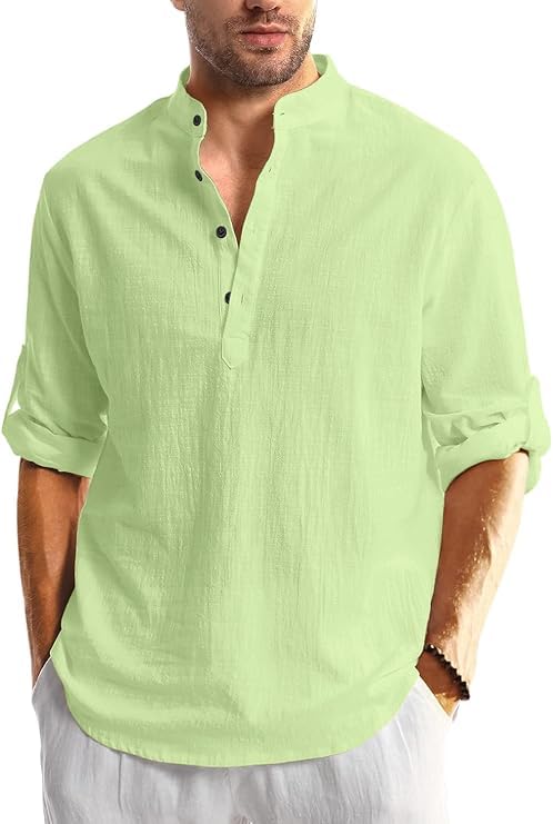 Men's Full Sleeve Beige Color Cotton Blend Mandarin Slim Fit Shirt Style Kurta for Men and Boys-picture-45