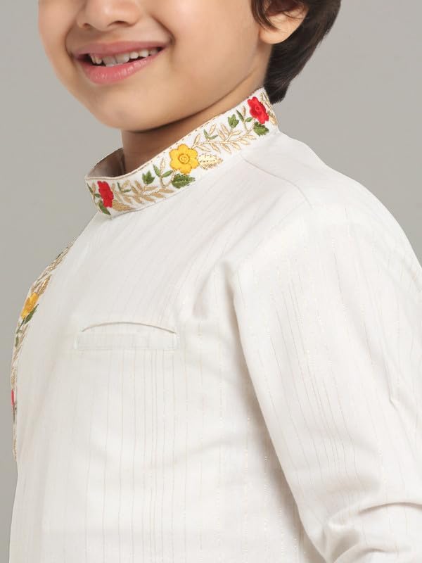 Image of Traditional Ethnic Wear Cotton Kurta Pyjama Set For Kids & Boys