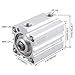 Baomain SDA40x40 Compact Thin Air Cylinder,1.58 inch(40 mm),Stroke 1.57 inch(40 mm), Double-Acting, Single Rod, Aluminum Body for Small Machinery and Industrial Automation