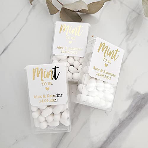 XOXOKristen Mint to be Wedding Favor Stickers with Gold Foil, Personalized Tic Tac Stickers, Engagement Party Favors in Gold, Rose Gold, Silver