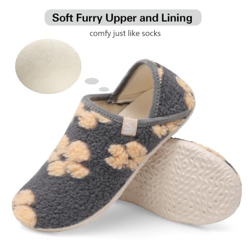 Image of Spesoul Fuzzy House Slippers for Women Men Indoor Closed Back Lightweight Cozy Faux Furry Lining Barefoot House Shoes Slipper Socks for Bedroom Home Office Yoga Outdoor Walking Shoes