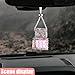 Hanging Car Accessories Charm, Bling Auto Rear View Mirror Pendant, Cars Aromatherapy Fragrance Perfume Pendant Bottle, Car Decorations for Women Men Presents (Pink)