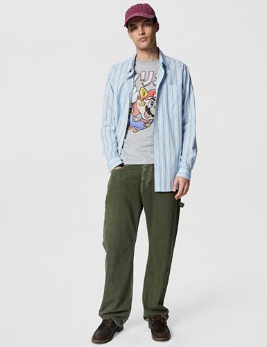 Nintendo Mario Away - Camiseta para Hombre - Gris - Large