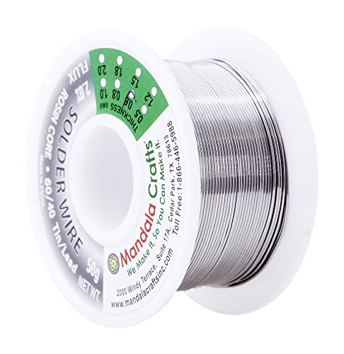 Mandala Crafts 0.6mm 60/40 Rosin Core Solder Wire for Electronics