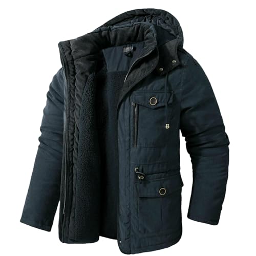 Chaqueta gruesa para hombre contra el frío extremo y parkas de forro polar casuales