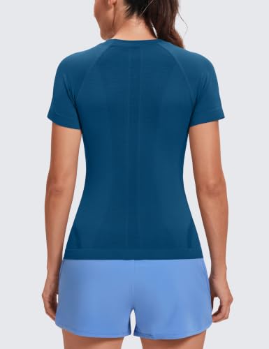 Image of MathCat Seamless Short Sleeve Workout Tops for Women