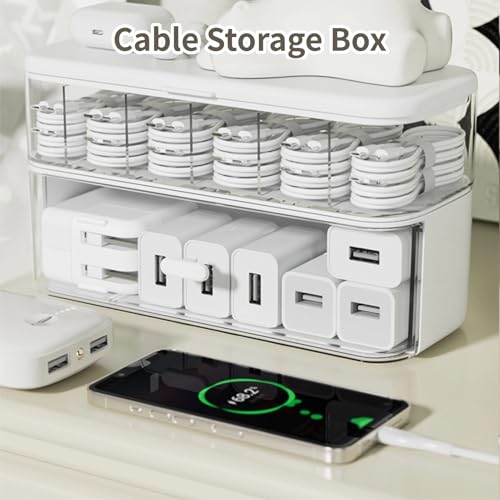 Organiseur de bureau Denash pour câbles et chargeurs de smartphone en ABS