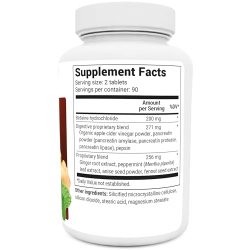 Dr. Berg Advanced Digestive Enzymes with Apple Cider Vinegar - Includes Digestive Health Ingredients Like Betaine Hydrochloride (HCI), Ginger Root & Peppermint Leaf - 180 Tablets - Image 3