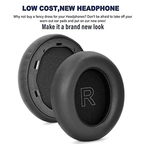 Sodorous Life Q30 Q35Ear Pads Replacement Ear Cushion Foam Softer Protein Leather Earpads Compatible with Anker Soundcore Life Q30 / Q30 BT /Q35 Headphones, Softer Leather Foam-Black