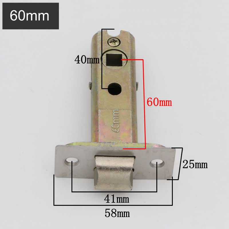 Door Lock Cylinder,Door Lock with Key,Bathroom Alloy Single Deadbolt Lock Cylinder,Three-bar Single Tongue Lock Body Universal Lock Tongue Door Barrel (Color:Margins 60mm) (Color:Mar (Size : Margins