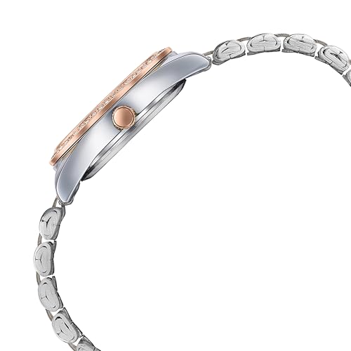 Image of Sonata Bi Metal Breeze Quartz Silver Round Dial Women's Watch | Stainless Steel Material | Multi Color Band - SP80118KM01