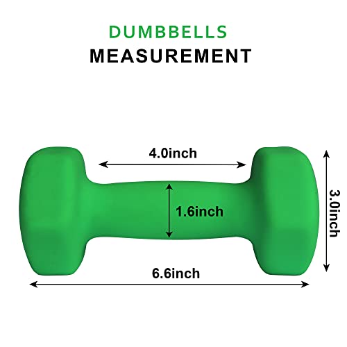 Balelinko Hand Weight Neoprene Coated Dumbbell, Exercise & Fitness Dumbbell For Home Gym Equipment Workouts Strength Training Free Weights For Women, Men, Seniors, Teens, And Youth, 5 Lb Green, Pair #TOP1