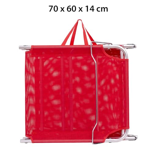 LOLAhome Pack 2 Tumbonas Jardín Exterior | Ligera Plegable y Reclinable| 3 Posiciones | para Playa Camping Piscina Terraza o Jardín Coral - imagen 6