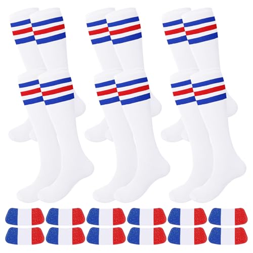 Image of Panitay 2 /12 /16 /24 Pairs Softball Soccer Socks Glitter Eye Black Stickers Team Spirit Accessories for Youth Women Sport Wear