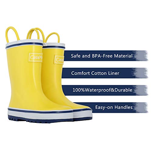 CasaMiel Toddler Rain Boots for Kids Unisex Kids Rain Boots for Girls and Boys, Handmade Natural Rubber Rain Boots for Children Botas Para Niños3