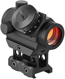 MidTen 2MOA Micro Red Dot Sight 1x25mm Reflex Sight Waterproof & Shockproof & Fog-Proof Red Dot Scope, Mini Riflescope with 1 inch Riser Mount, Black.