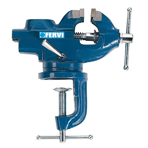 Étau pivotant avec serre-joint Fervi 60 mm pour modélisme et bricolage de précision