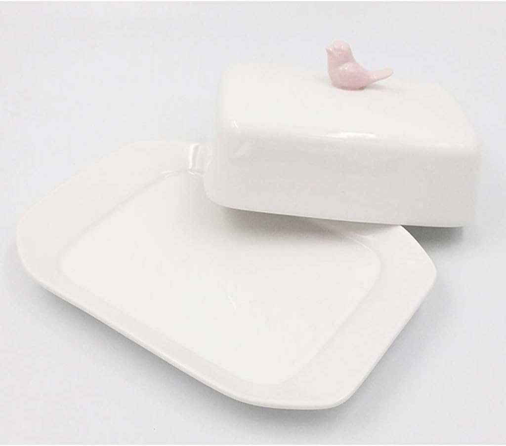 Butter Dishes Butter Dish with Lid Simple Rectangular Butter Dish Ceramic Covered Butter Dish Western Food Cheese Dessert Dish White Butter Container