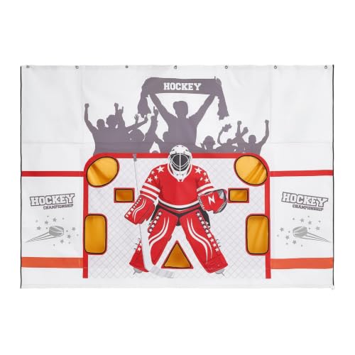 VEVOR Hockey Shooting Tarp Shooter Tutor Ice Hockey Goal Practice Target Tear-Proof Premium Net with 7 Holes Easy Set Up Hockey Net Replacement Training Equipment for Practicing Shooting Accuracy
