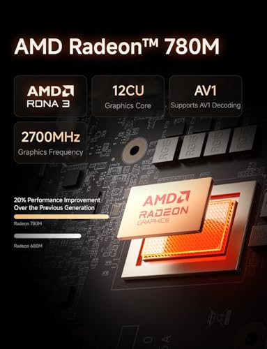 Image of MINISFORUM UM880 Plus Mini PC AMD Ryzen 7 8845HS 8C /16T Desktop Computer 32GB RAM 1TB SSD, HDMI /DP /USB4, OCuLink Port, AMD Radeon 780M, 2.5G RJ45 Port, 4X USB Port Micro Computer