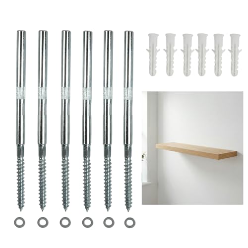 Nivofu Soportes Invisibles para Estanterías Flotantes - Kit de Herrajes Ocultos de Acero Sólido para Baldas de Madera en Pared, Soporte Estanteria Pared Resistente para Decoración de Hogar y Oficina
