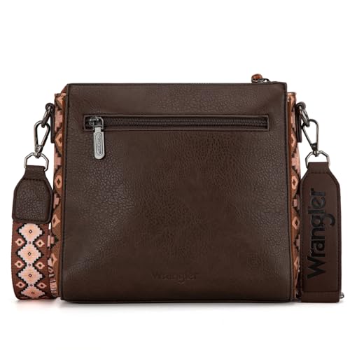 Image of Wrangler Aztec Crossbody Purse Medium Shoulder Bags for Women Western Handbag with Guitar Strap