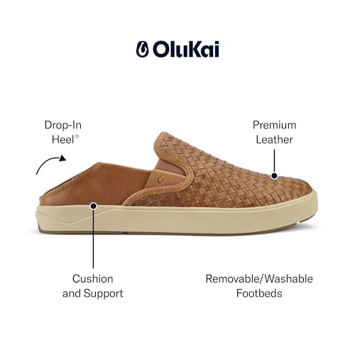 Image of OluKai Lae'ahi Lauhala Men's Woven Leather Shoes