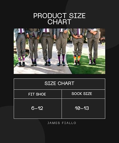 JAMES FIALLO Dress Socks for Men, Casual Colorful Fun Novelty Fashion Patterned Men's Dress Socks, Pack of 12 Super Soft2